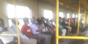 Passengers inside the new Nairobi Commuter trains