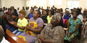 A photo of congregants at the  Friends Church (Quakers) in Lang'ata, Nairobi on Sunday, March 15, 2020.