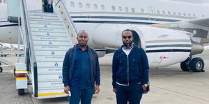 Suna East MP Junet Mohammed and Mombasa Governor Ali Hassan Joho pictured on their trip to Dubai on July 9, 2020