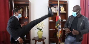 Machakos Governor Alfred Mutua showcasing his martial arts skills