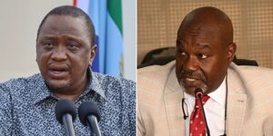 President Uhuru Kenyatta and Jubilee Deputy Secretary General Caleb Kositany 