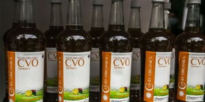 File image of bottles of Covid Organics, a herbal tea unveiled by Madagascar