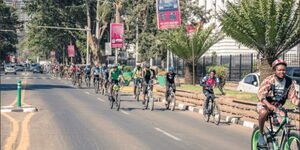 File image of cyclists in Nairobi