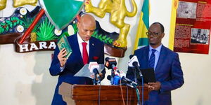DCI boss Amin Mohamed taking oath of office at the Supreme Court on October 19, 2022.