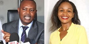 DCI George Kinoti (left) and Citizen TV investigative reporter Purity Mwambia.