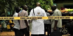 Undated image of detectives at a crime scene in Nairobi, Kenya