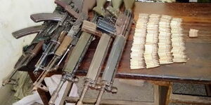Weapons dumped by two suspects on Saturday, August 15, 2020 in Baringo County 