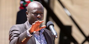 DP Rigathi Gachagua and President William Ruto during a thanksgiving service at the Ole Ntimama Stadium in Narok County on  January 29, 2023.