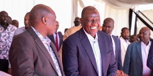 DP Rigathi Gachaguaand President William Ruto during a the Ole Ntimama Stadium in Narok County.nksgiving service .jpg