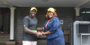 DP Ruto and Ann Wamuratha (right) at his office in Karen