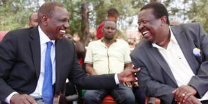 DP William Ruto and ANC leader Musalia Mudavadi during the homecoming ceremony of Lurambi MP Bishop Titus Khamala at Mwangaza Secondary school Shibuli, Lurambi Constituency, Kakamega County, August 18, 2018