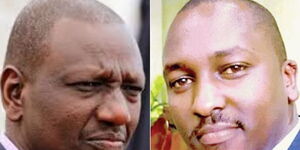 Deputy President William Ruto (left) and the late Sergeant Kipyegon Kemei.