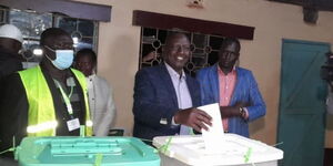 DP William Ruto casts his vote at Kosachei Primary School in Turbo, Uasin Gishu County.