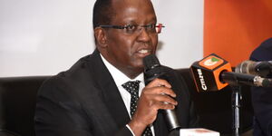 Bernard Ngugi addresses the media when he was appointed Kenya Power Managing Director and CEO on October 29, 2019.