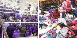 hoto collage between Dada Export Processing Limited and traders in Gikomba Market in Nairobi