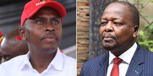 Dagoretti North MP John Kiarie (left) and CS Mutahi Kagwe.
