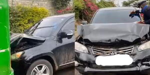 Damaged car belonging to Ebru TV show host Joan Obwaka on Monday Morning, November 16, 2020.