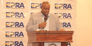 EPRA Director General Daniel Kiptoo releasing fuel prices in a past event