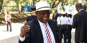Jubilee Vice Chairman David Murathe arrives at Nyayo Stadium ahead of  Jamhuri Day celebrations on December 12, 2019