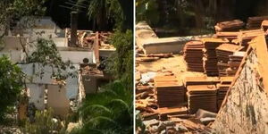 A collage of the demolished house in Westlands Nairobi