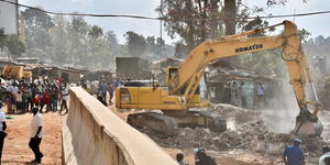 Demolitions of structures belonging to Deep Sea Community near Muthaiga on Friday, October 1, 2021