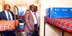 Deputy President Rigathi Gachagua (centre) at his former high school on Saturday March 18, 2023