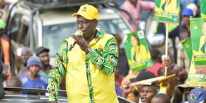 Deputy President Rigathi Gachagua addressing a crowd at a past event