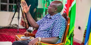 Deputy President Rigathi Gachagua during joint media interview at his private residence in Karen on Sunday, March 12