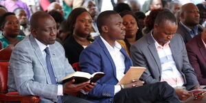 Deputy President William Ruto (left) and South Mugirango MP Sulvanus Osoro at a past event.
