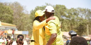 Deputy President William Ruto (right) welcomes Tabitha Karanja to UDA on Wednesday, January 26, 2021.