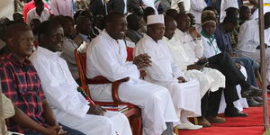 Deputy President William Ruto at the New Jerusalem Church of Dini Ya Roho Mafuta Pole on November 3, 2018.