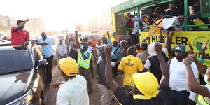 Jubilee and UDA supporters face off during a rally in Kiambaa on Sunday, June 13, 2021..jpg