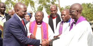 Deputy President William Ruto pictured at the Sunday service at the Anglican Church of Kenya (ACK), Emmanuel Parish, Butere Diocese, Khwisero Constituency, Kakamega County on March 1, 2020.