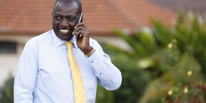 Deputy President William Ruto pictured during a phone call.