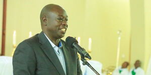 Deputy President-elect Rigathi Gachagua addresses the congregation at on Sunday, August 28, 2022..jpg