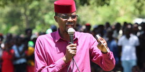 Kimilili Member of Parliament Didmus Barasa addresses members of the public on December 4, 2019.