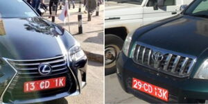 Photo collage of different diplomatic number plates in the country.