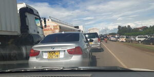 Traffic Snarl Up along Kisumu-Nairobi Highway on Sunday, May 9, 2021.