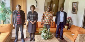 From left to right: Siaya senator James Orengo, Kitui Governor Charity Ngilu, ODM leader Raila Odinga and Kakamega governor Wycliffe Oparanya.