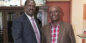 An undated image of former Prime Minister Raila Odinga and former Kiambu Governor William Kabogo.