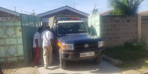 Police officers at the house of the late Sergeant Kipyegon Kenei, a police officer attached to Deputy President William Ruto's office, on Thursday, February 20, 2020 