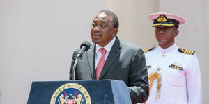 President Uhuru Kenyatta addressing members of the press at State House on February 24, 2020
