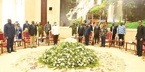 East Africa Community (EAC) Heads of States uring the 20th Extra-Ordinary Summit of the East African Community (EAC) Heads of State in Bujumbura, Burundi on February 4, 2023.
