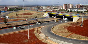 An aerial view of the Eastern Bypass road.