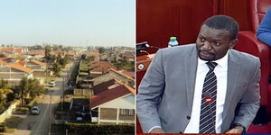 Aerial view of Nairobi Eastlands area and Nairobi Senator Speaking in the Senate