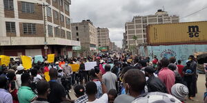 Residents gathered for a protest in Eastleigh on May 11, 2020