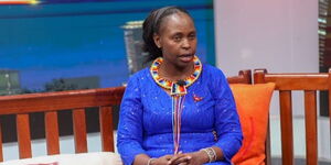 Kajiado County First Lady Edna Lenku at Citizen TV's JKLive on Wednesday, March 9, 2023.