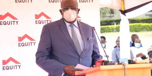 Education CS George Magoha gives an address at Alliance High School on Monday, March 9, 2021.