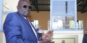 Education CS Professor George Magoha after commissioning CBC Classroom at St Lwanga Bondo Township Secondary School on July 23, 2022.