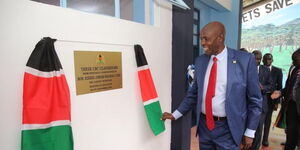Education Cabinet Secretary Ezekiel Machogu in Laikipia on Friday, November 4, 2022